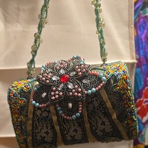 Embellished Floral Beaded Women's Bag